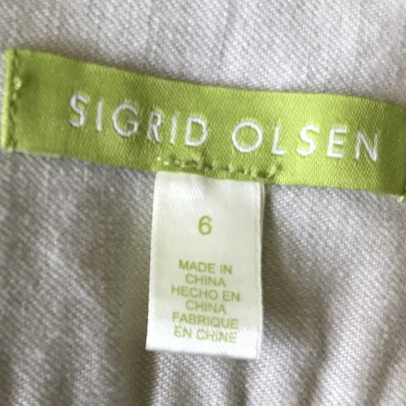 Sigrid Olsen Cotton Jacket Ivory W/ Pink accents Size 6 Spring Jacket Tan Jacket - Picture 7 of 8